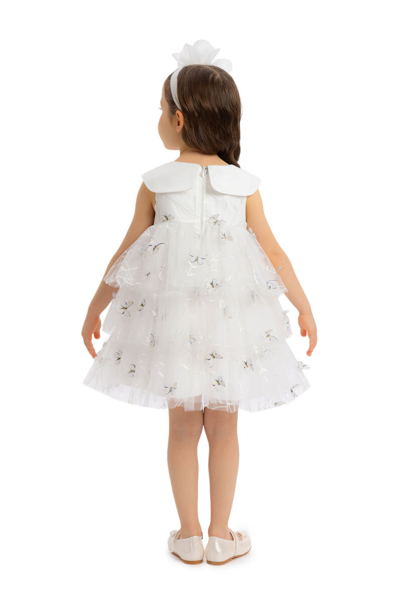 Ecru Girls Dress with Butterflies 6-24 MONTH 34243PR - 6