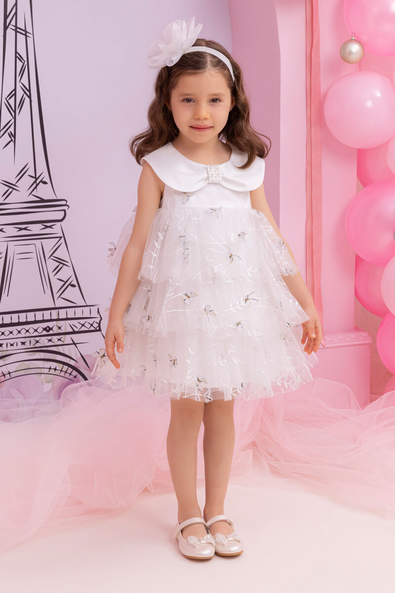 Ecru Girls Dress with Butterflies 6-24 MONTH 34243PR - 7