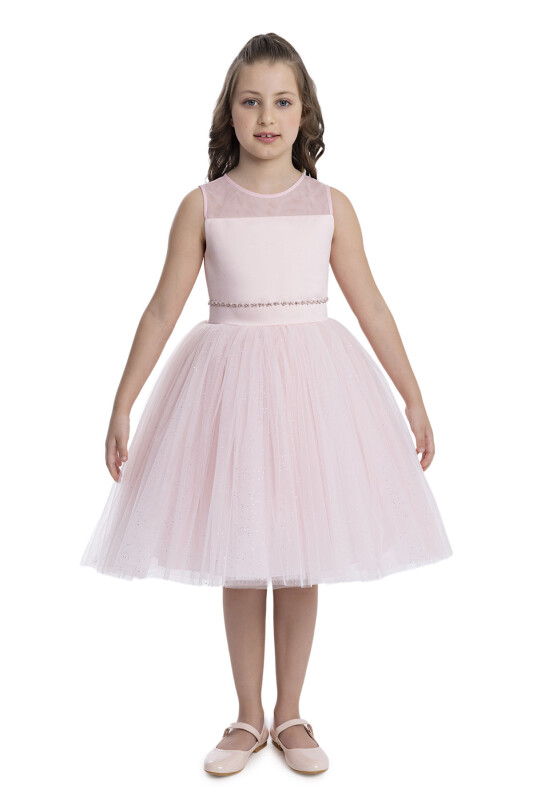 Powder Sleeveless Cut Girl's Dress 8-12 AGE 34057PR 