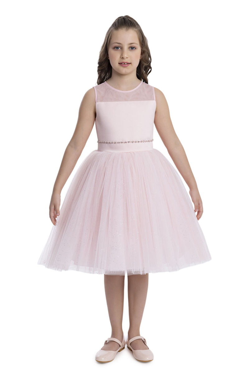Powder Sleeveless Cut Girl's Dress 8-12 AGE 34057PR - 1