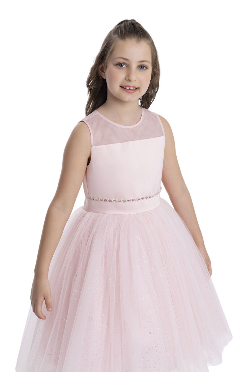Powder Sleeveless Cut Girl's Dress 8-12 AGE 34057PR - 4