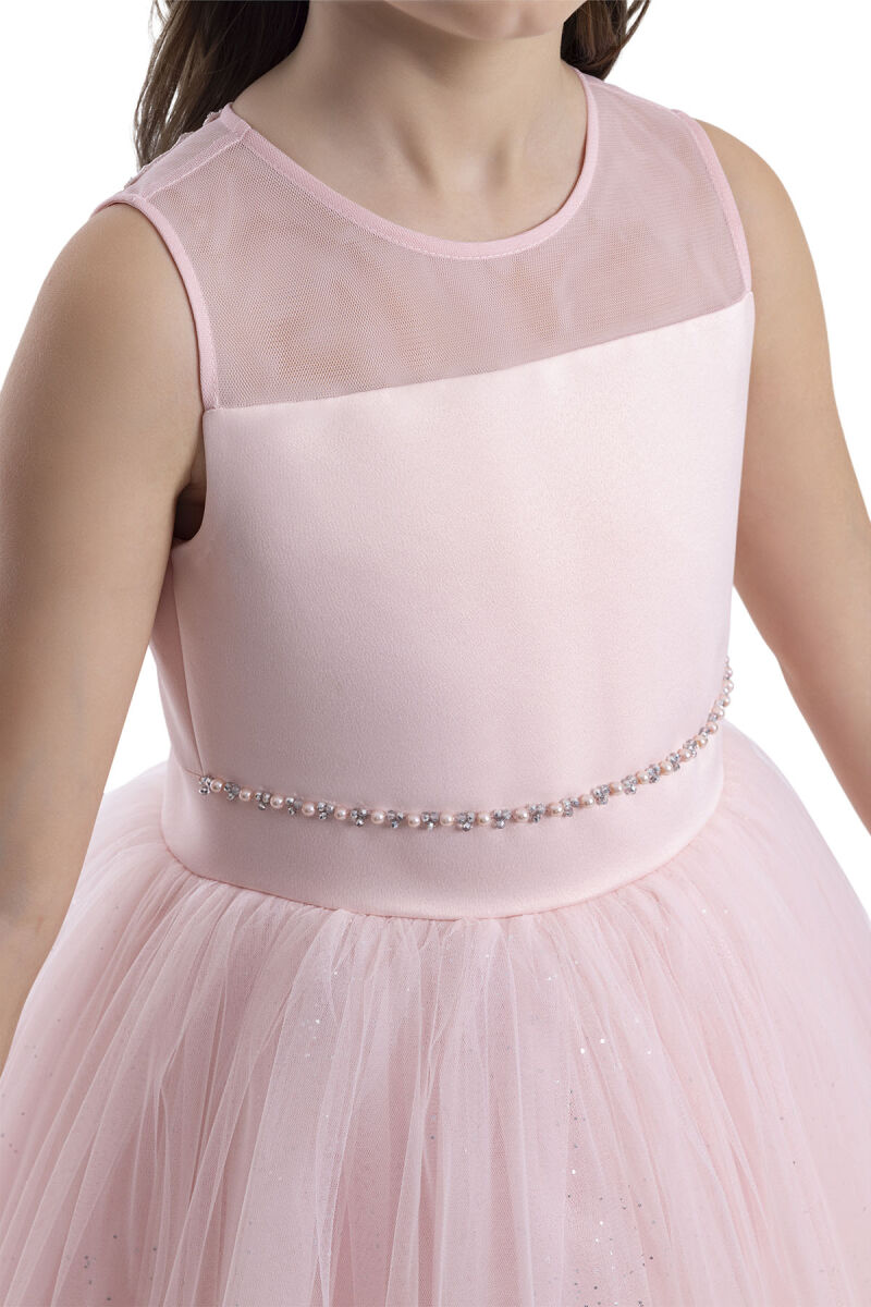 Powder Sleeveless Cut Girl's Dress 8-12 AGE 34057PR - 5