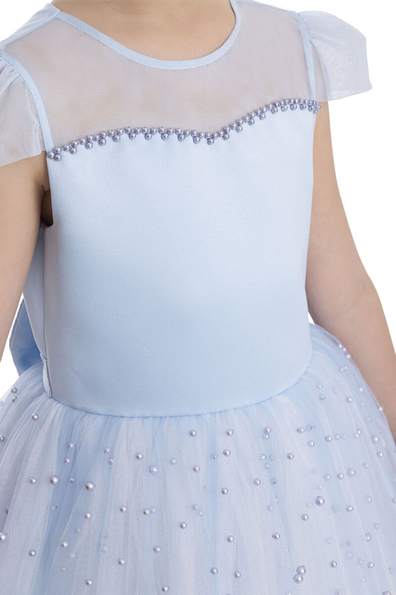 Blue Heart Neckline Girl's Dress 8-12 AGE 34056PR - 5