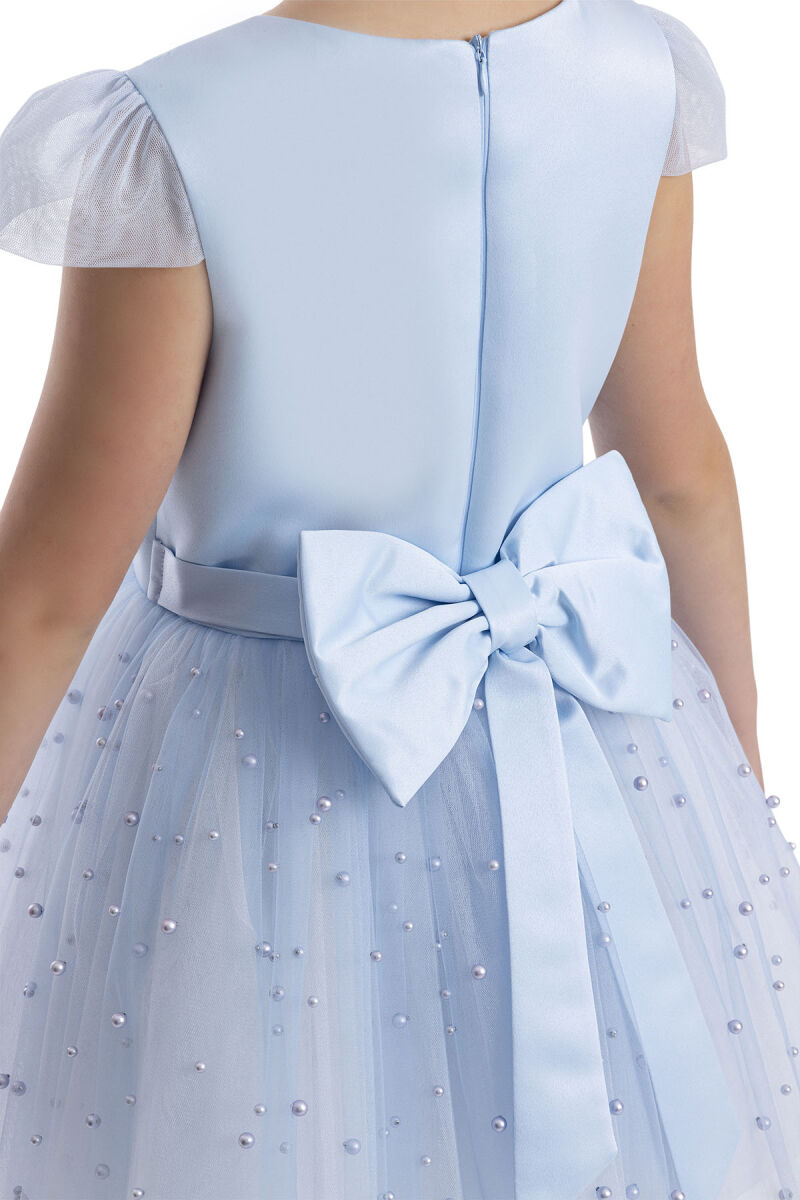 Blue Heart Neckline Girl's Dress 8-12 AGE 34056PR - 7