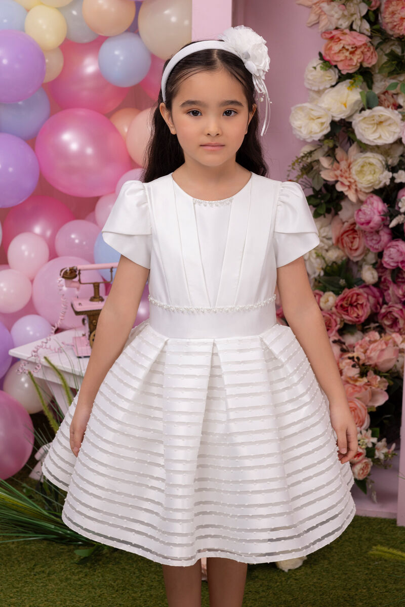 Ecru Girls Striped Dress 3-7 AGE 34168PR - 8
