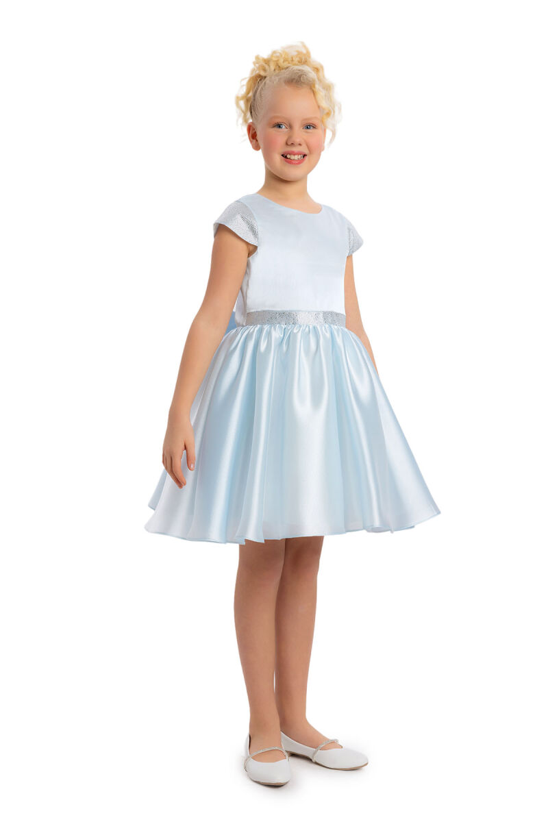 LightBlue Girls Moon Sleeved Organza Dress 8-12 AGE 34127PR - 2