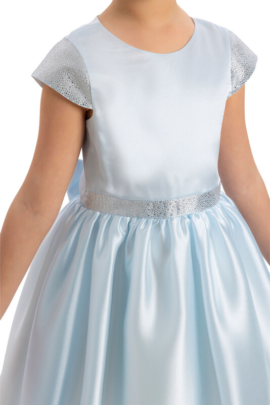 LightBlue Girls Moon Sleeved Organza Dress 8-12 AGE 34127PR - 3