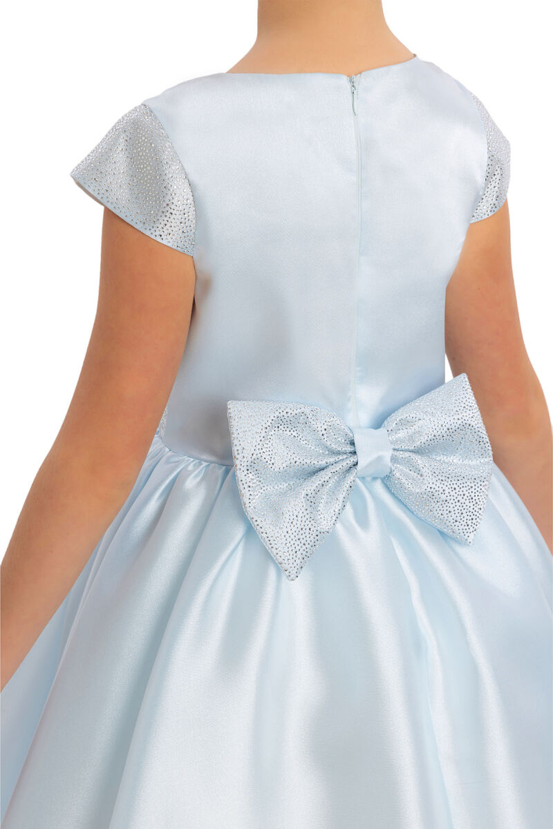 LightBlue Girls Moon Sleeved Organza Dress 8-12 AGE 34127PR - 4