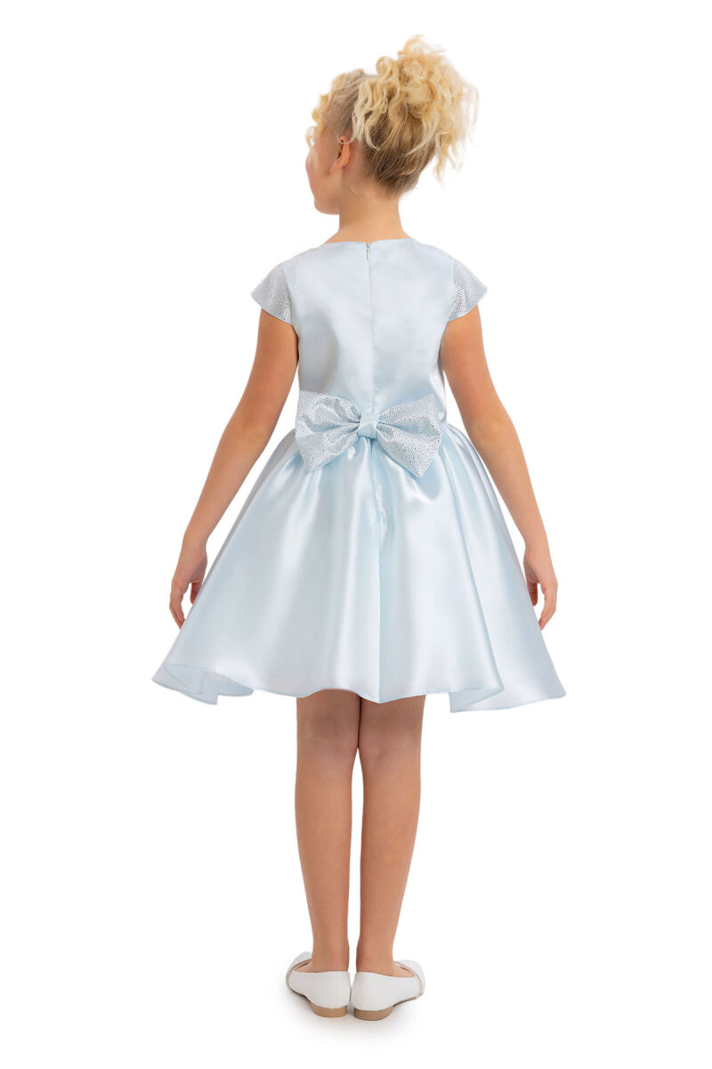 LightBlue Girls Moon Sleeved Organza Dress 8-12 AGE 34127PR - 5