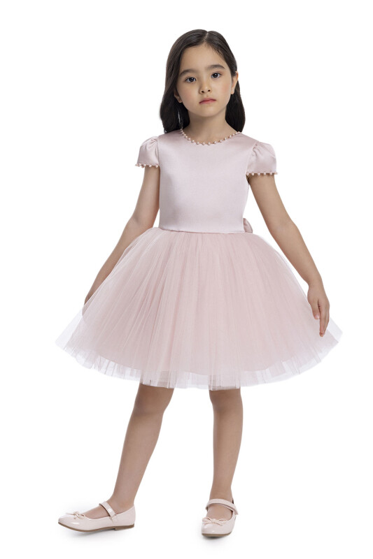 Powder Short-Sleeved Girls Dress 3-7 AGE 34141PR - 3