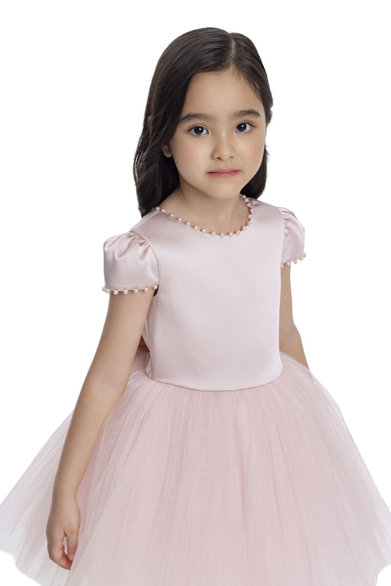 Powder Short-Sleeved Girls Dress 3-7 AGE 34141PR - 5