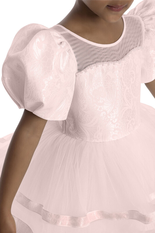 Powder Puff Sleeve Girl's Dress 3-7 AGE 34061PR - 4