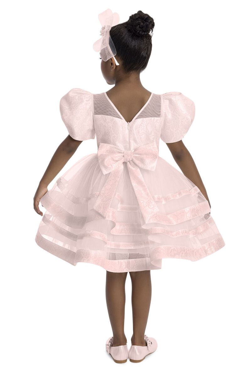 Powder Puff Sleeve Girl's Dress 3-7 AGE 34061PR - 6