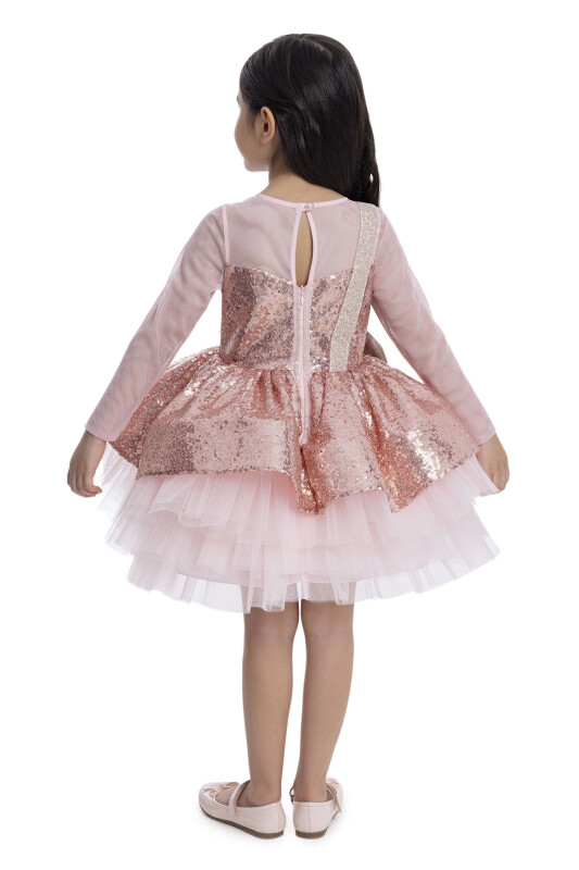Powder Sequined Girl's Dress 3-7 AGE 34041PR - 6