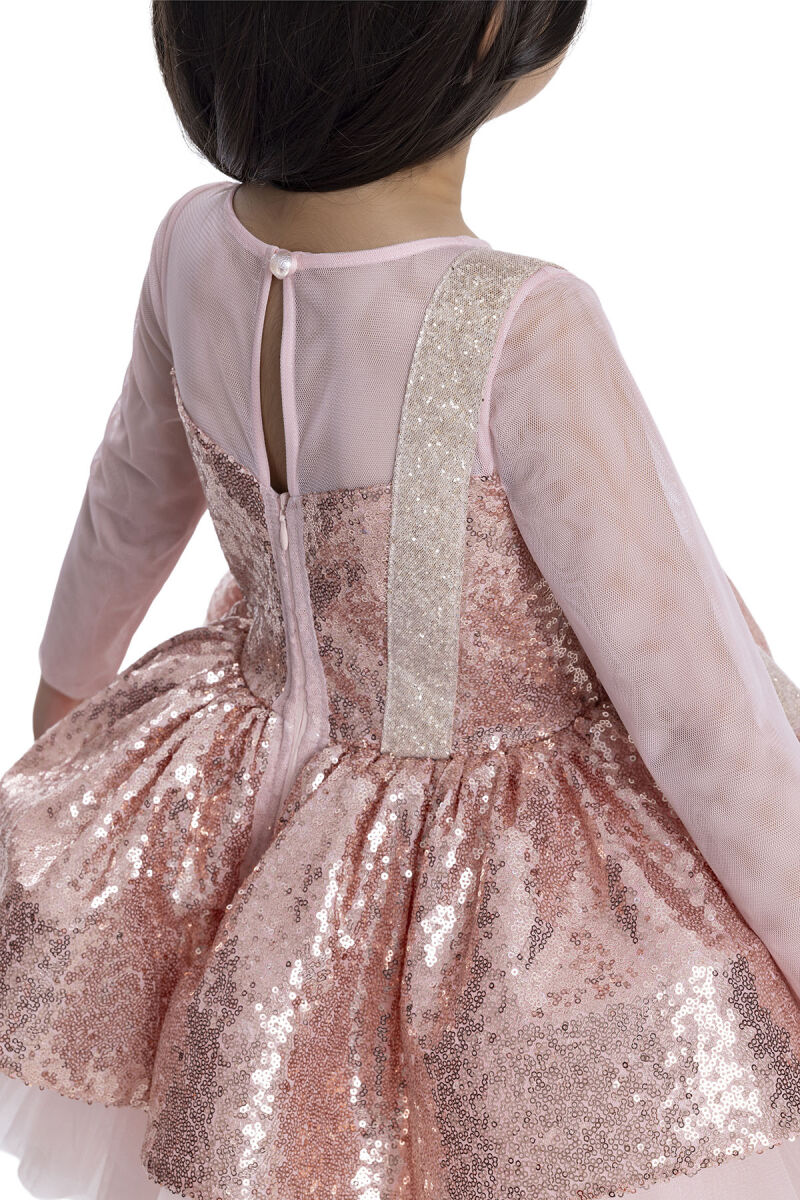 Powder Sequined Girl's Dress 3-7 AGE 34041PR - 7