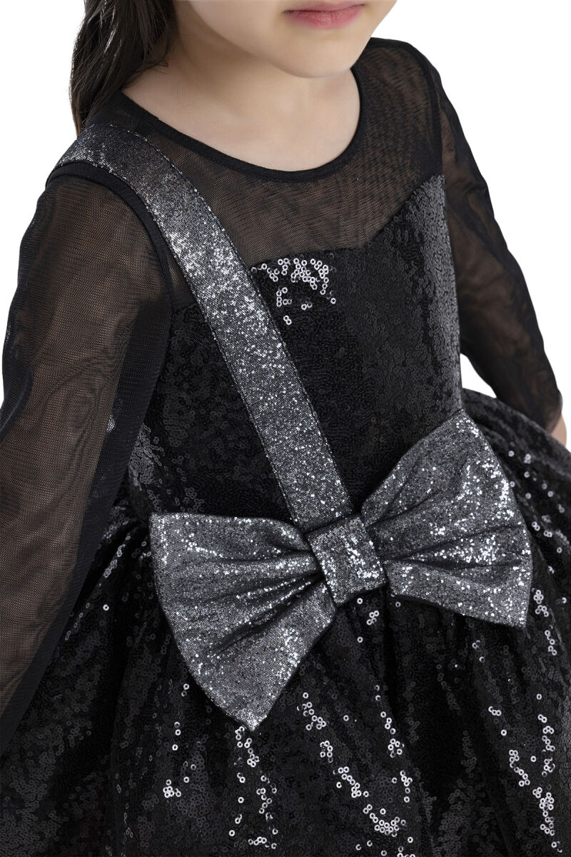 Black Sequined Girl's Dress 3-7 AGE 34041PR - 6
