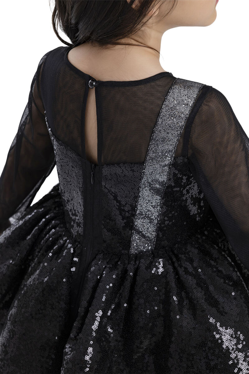 Black Sequined Girl's Dress 3-7 AGE 34041PR - 8