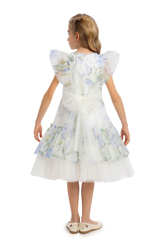 Blue Girls Ruffled Dress 8-12 AGE 34378PR - 5
