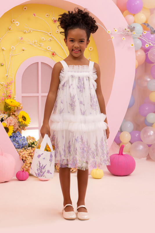 Lavender Girls Ruffled Dress 3-7 AGE 34268PR - 1