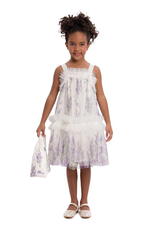 Lavender Girls Ruffled Dress 3-7 AGE 34268PR - 2