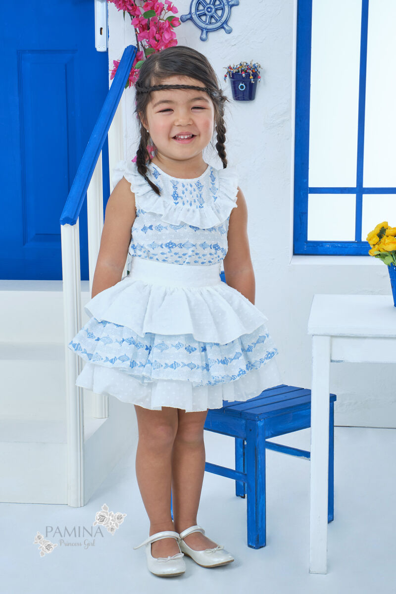Blue Baby Girl Cute Fish Themed Suit With Multilayer Skirt And Blouse 9-36 MONTH 311002CA - 1