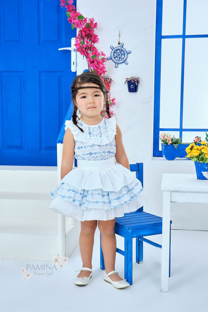 Blue Baby Girl Cute Fish Themed Suit With Multilayer Skirt And Blouse 9-36 MONTH 311002CA - 2