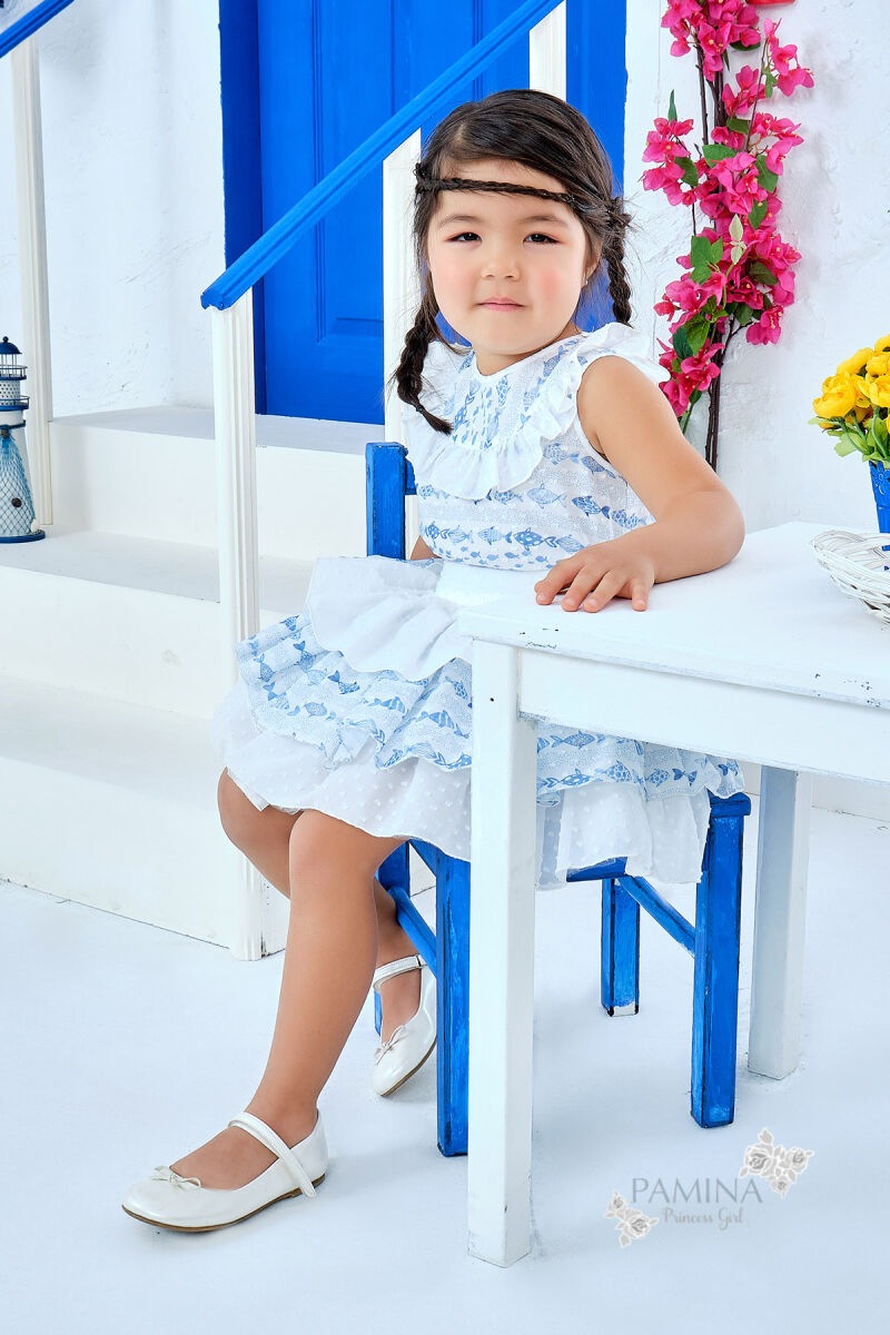 Blue Baby Girl Cute Fish Themed Suit With Multilayer Skirt And Blouse 9-36 MONTH 311002CA - 3