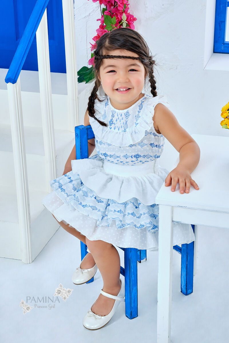 Blue Baby Girl Cute Fish Themed Suit With Multilayer Skirt And Blouse 9-36 MONTH 311002CA - 4
