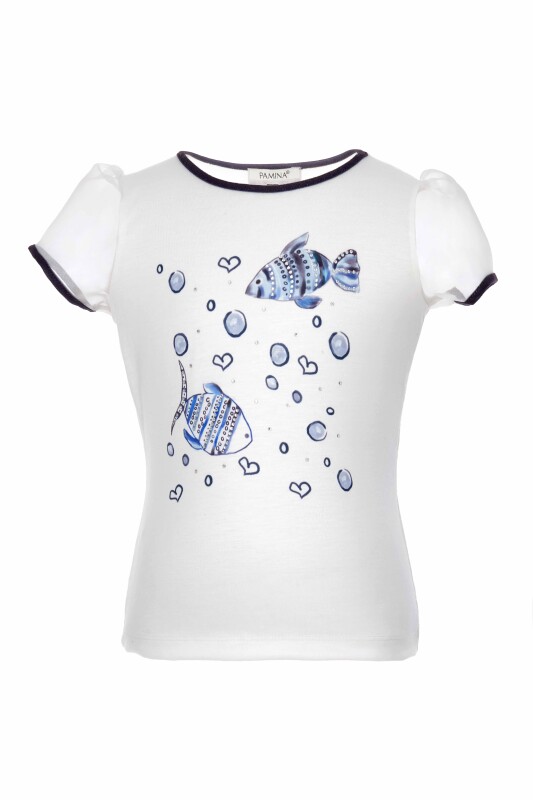 Blue Girl Submarine Themed Suit With Skirt And T-shirt 2-6 AGE 310301CA - 5