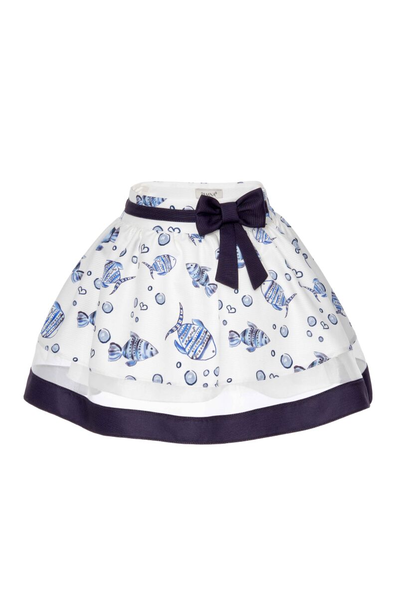 Blue Girl Submarine Themed Suit With Skirt And T-shirt 2-6 AGE 310301CA - 8