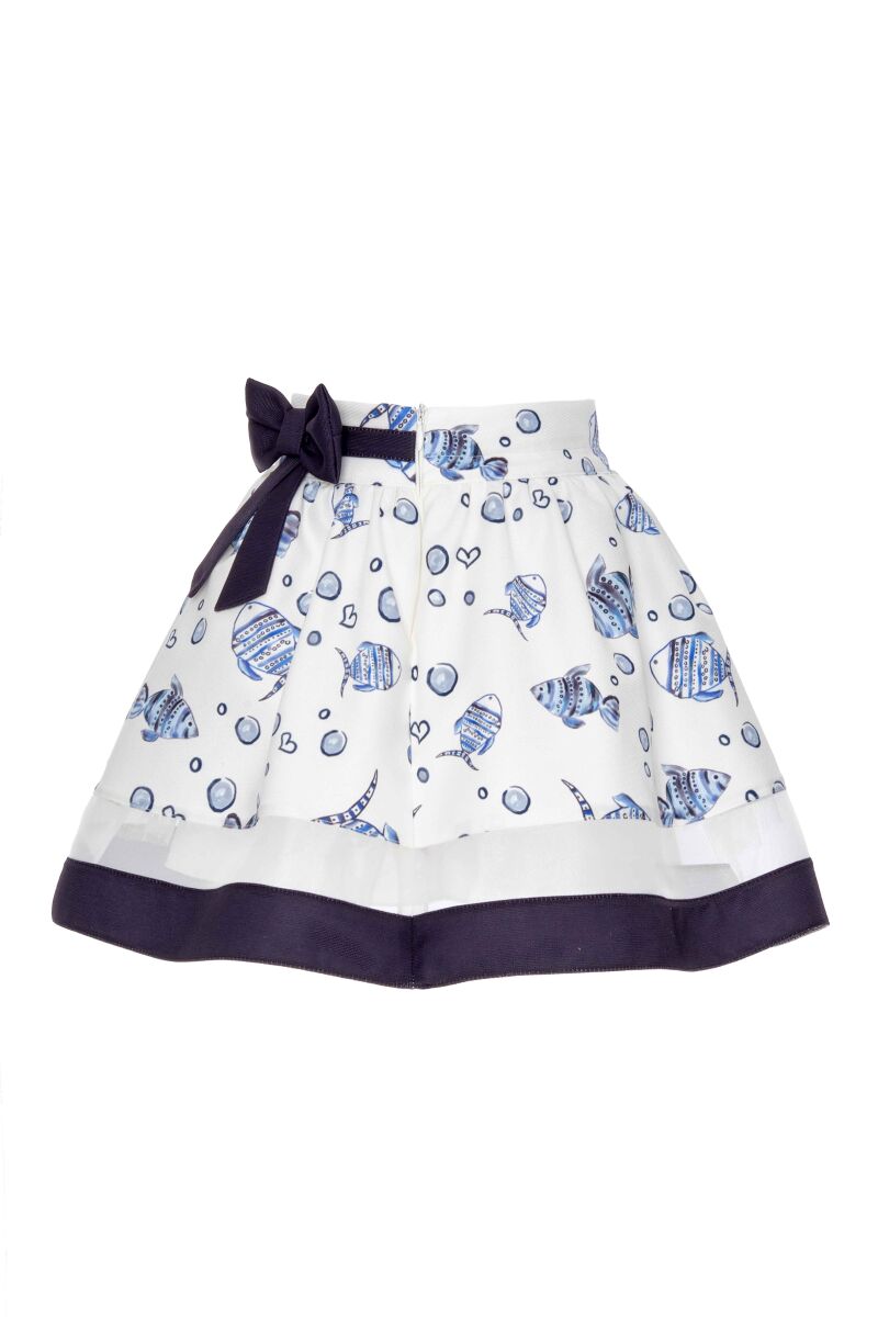 Blue Girl Submarine Themed Suit With Skirt And T-shirt 2-6 AGE 310301CA - 9