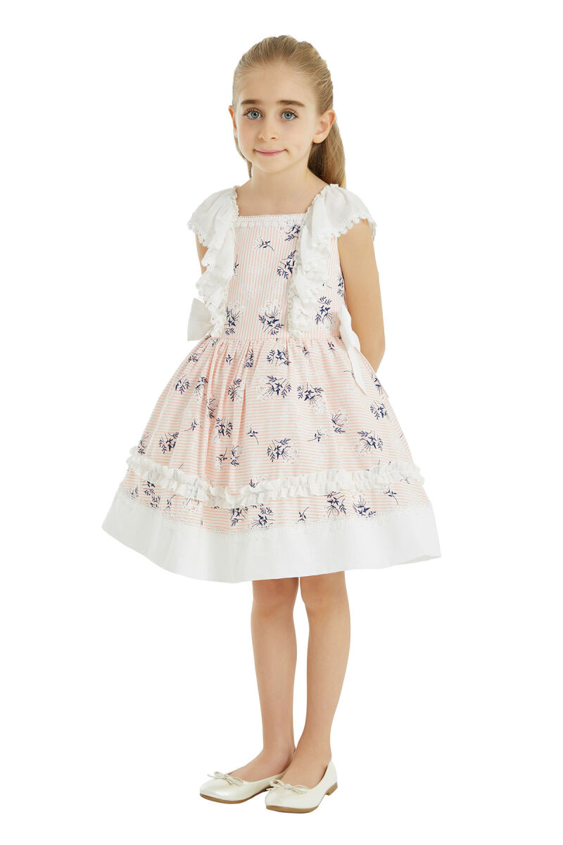 Salmon Girl Flowery Dress 4-8 AGE 32144PR - 2
