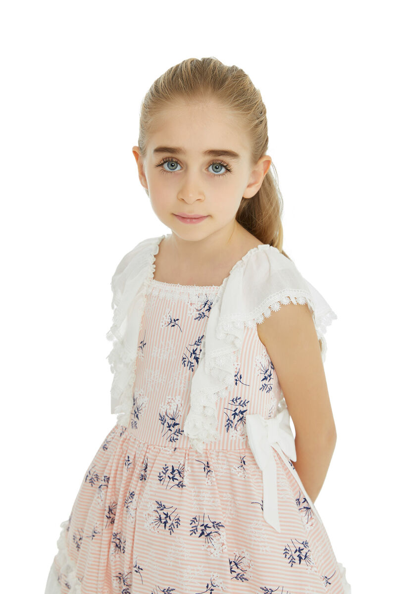 Salmon Girl Flowery Dress 4-8 AGE 32144PR - 3