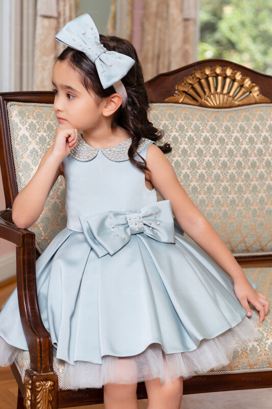Mint Baby Collored Satin Dress 6-12-18 MONTH 33120PR - 2