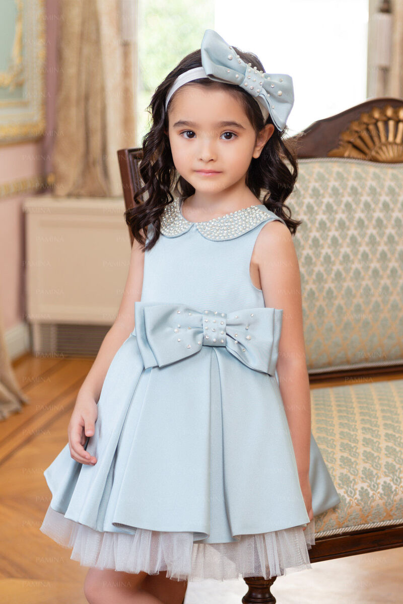 Mint Baby Collored Satin Dress 6-12-18 MONTH 33120PR - 5