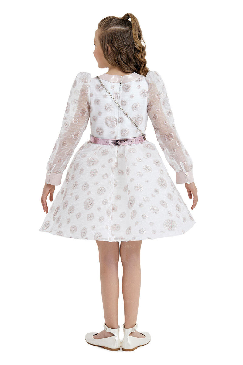 Powder Silvery Organza Dress 8-12 AGE 33086PR - 4