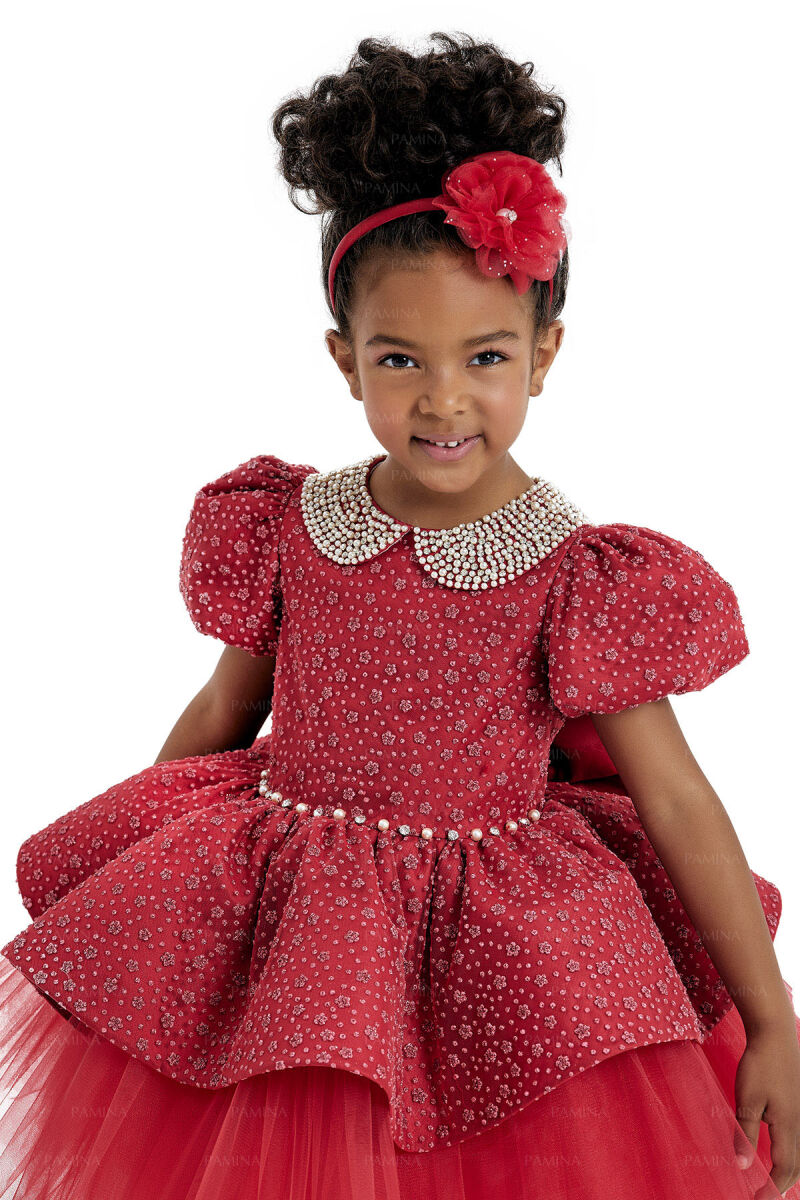 Red Baby Collared and Tutu Dress 2-6 AGE 33116PR - 4