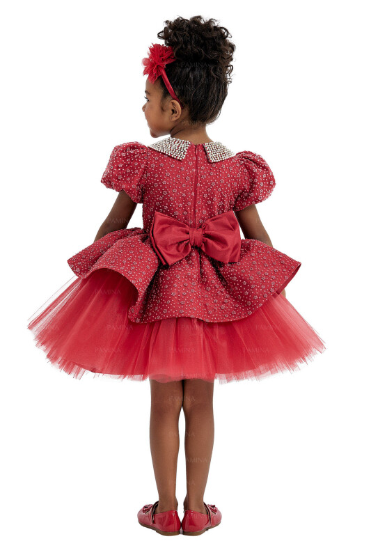 Red Baby Collared and Tutu Dress 2-6 AGE 33116PR - 5