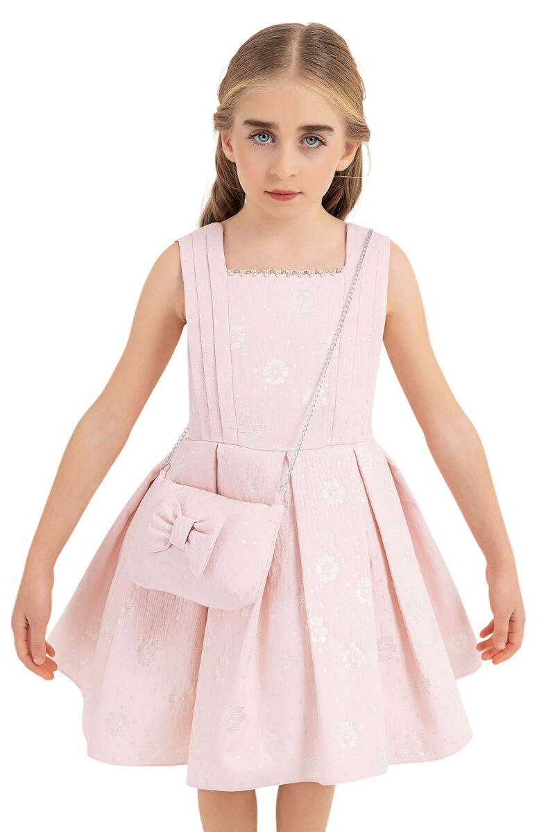Powder Sleeveless dress for girls 4-8 AGE 33189PR - 4