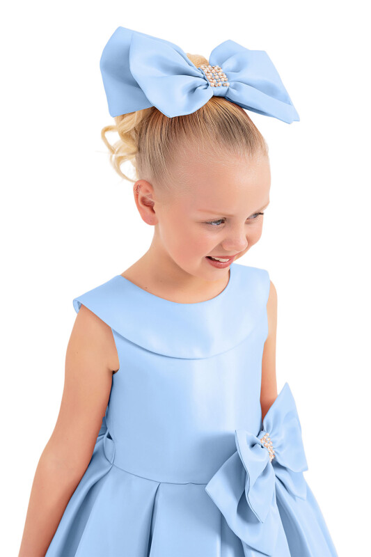 Blue Sleeveless Cutting Dress for Girls 8-12 AGE 33100PR - 5