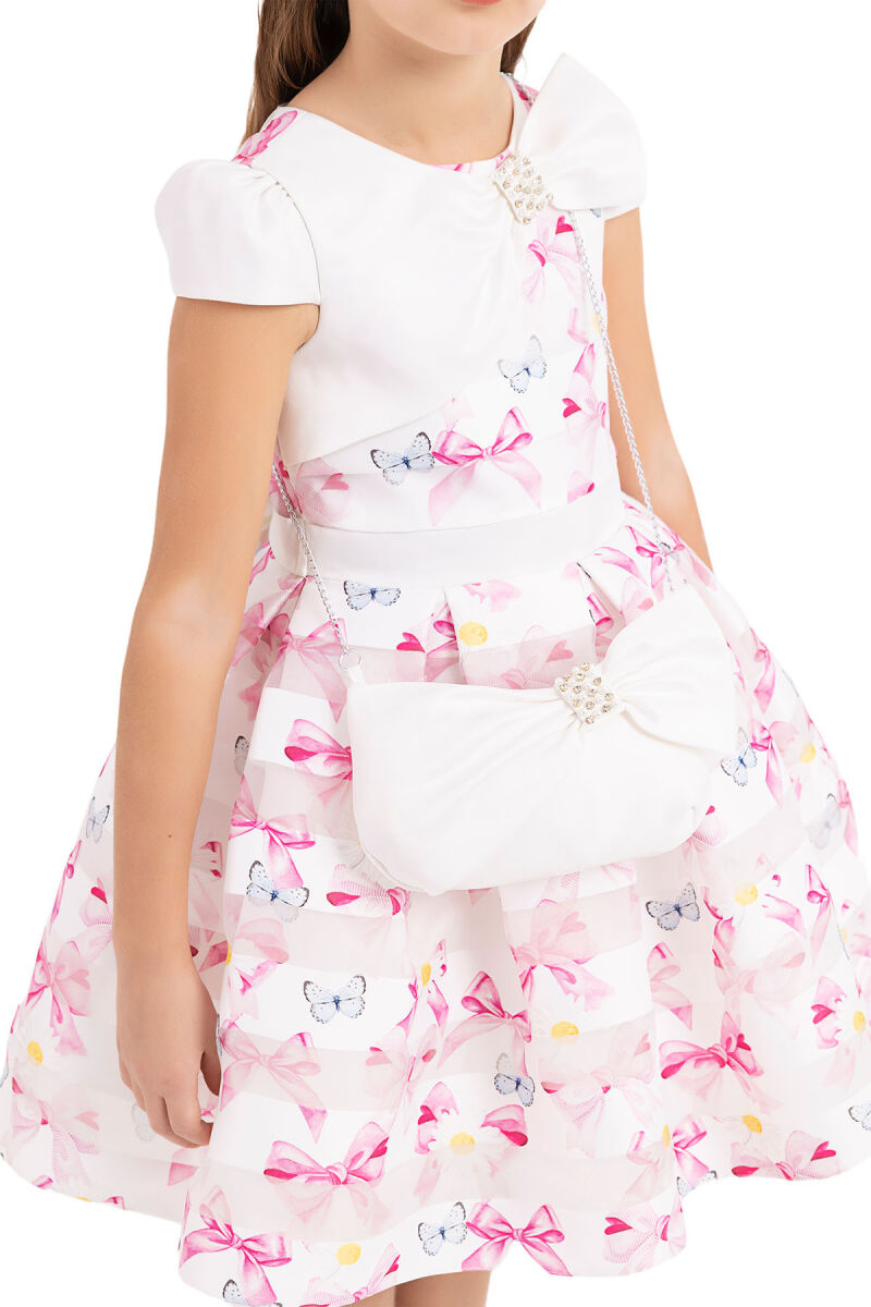Pink Moon-sleeved dress for girls 4-8 AGE 33269PR - 3