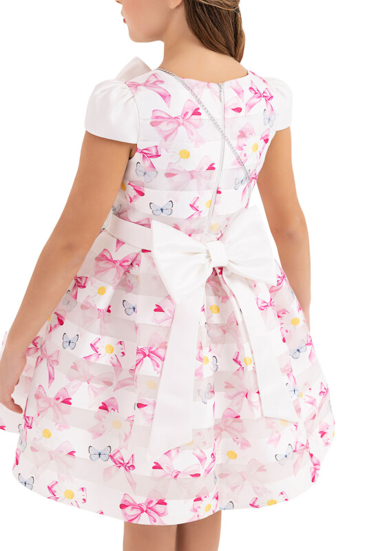 Pink Moon-sleeved dress for girls 4-8 AGE 33269PR - 6