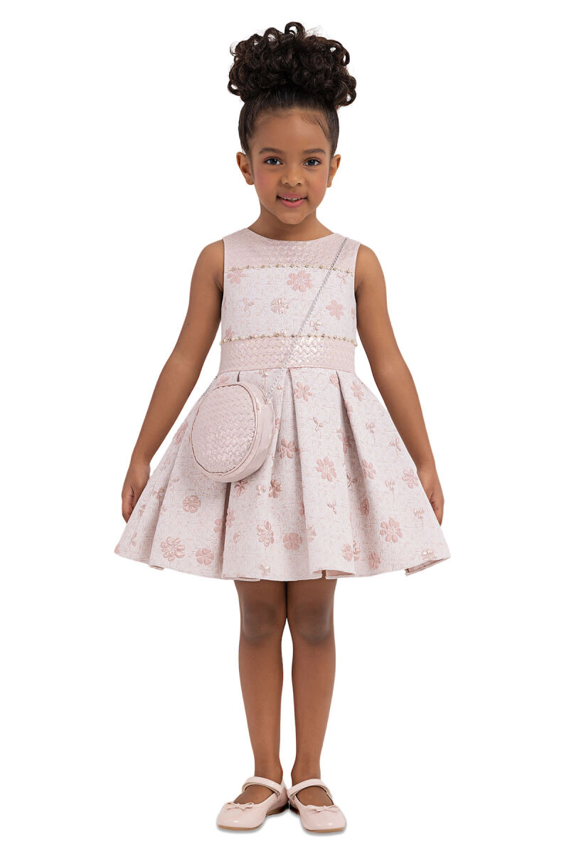 Pink Sleeveless Cutting Dress for Girls 2-6 AGE 33307PR - 1