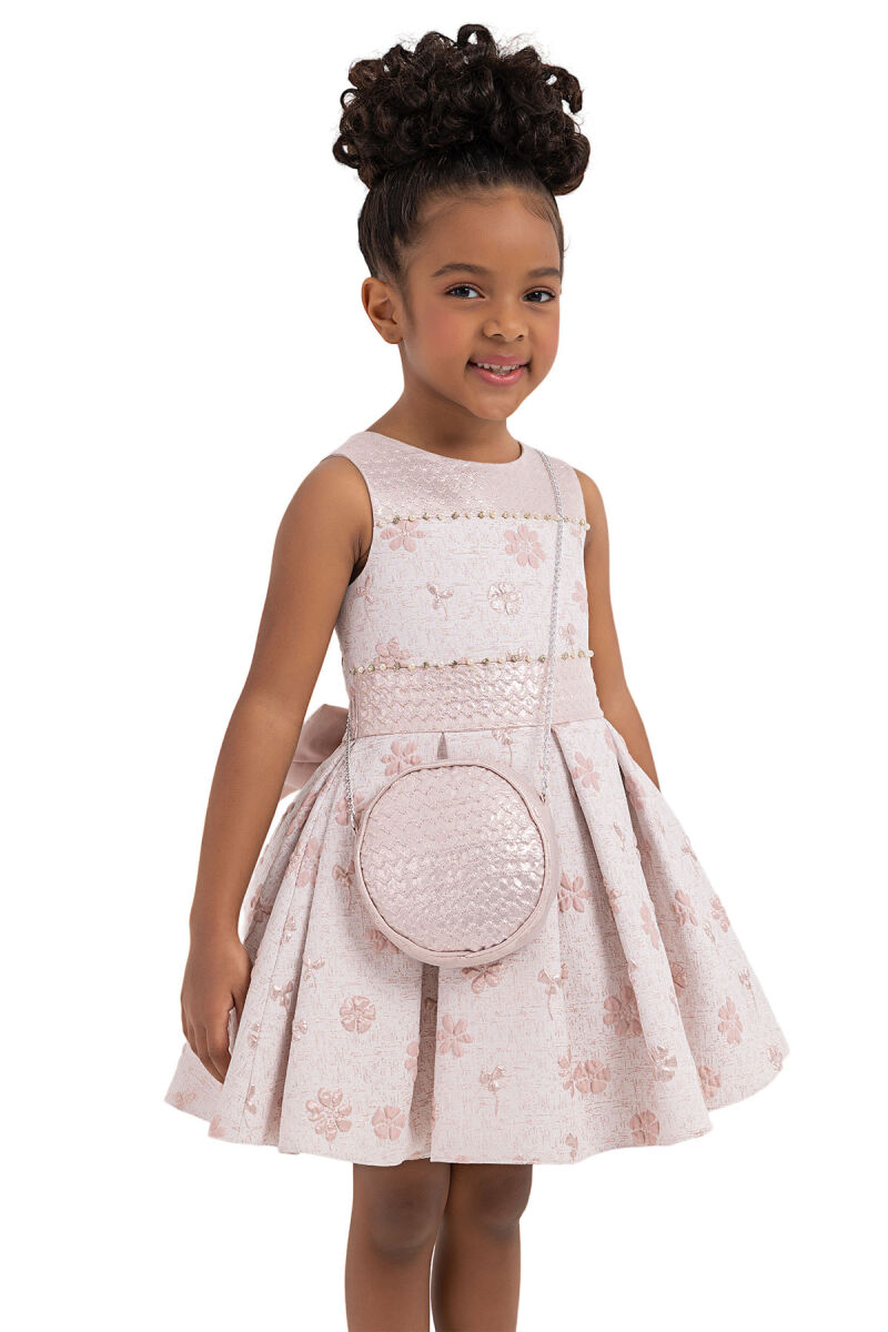 Pink Sleeveless Cutting Dress for Girls 2-6 AGE 33307PR - 3