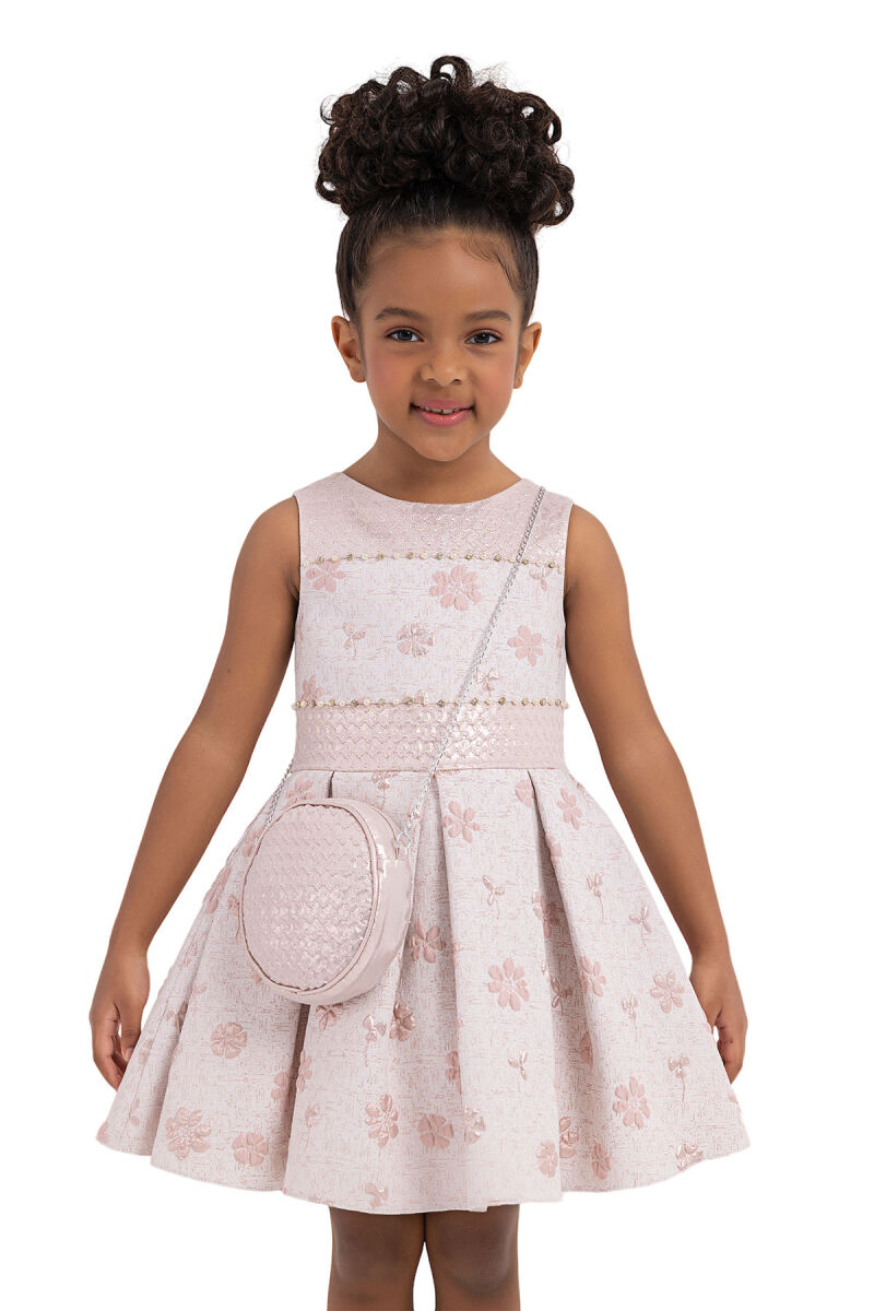 Pink Sleeveless Cutting Dress for Girls 2-6 AGE 33307PR - 5