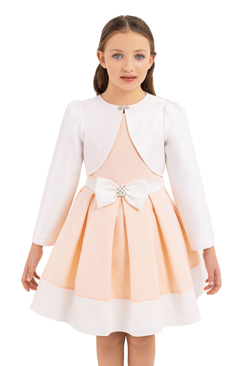 Ecru bolero for girls 8-12 AGE 33339PR - 1