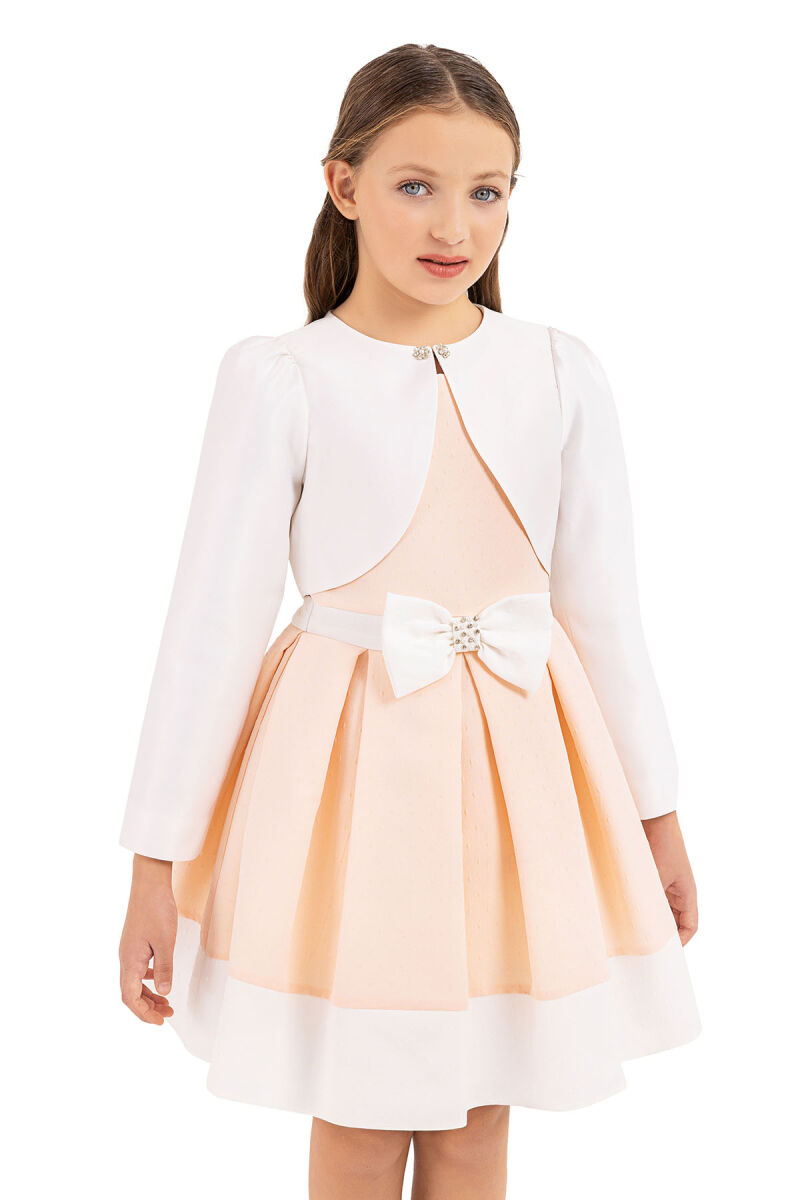 Ecru bolero for girls 8-12 AGE 33339PR - 2