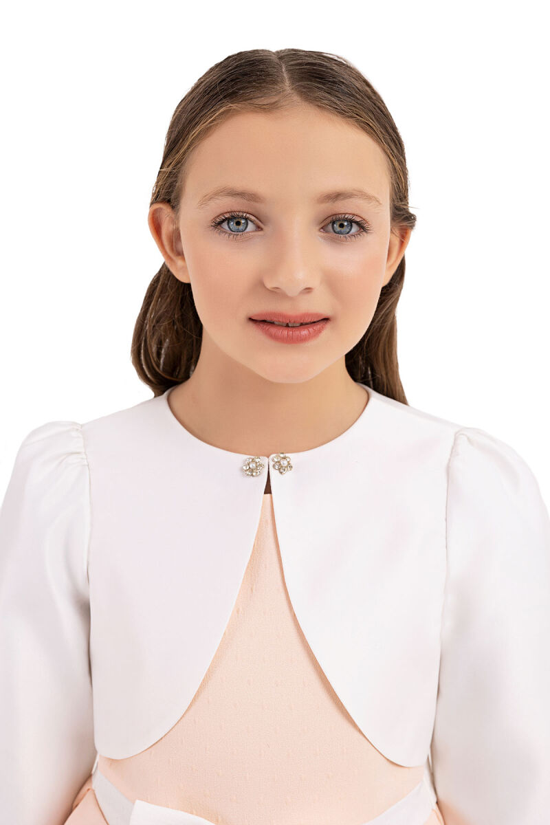Ecru bolero for girls 8-12 AGE 33339PR - 4