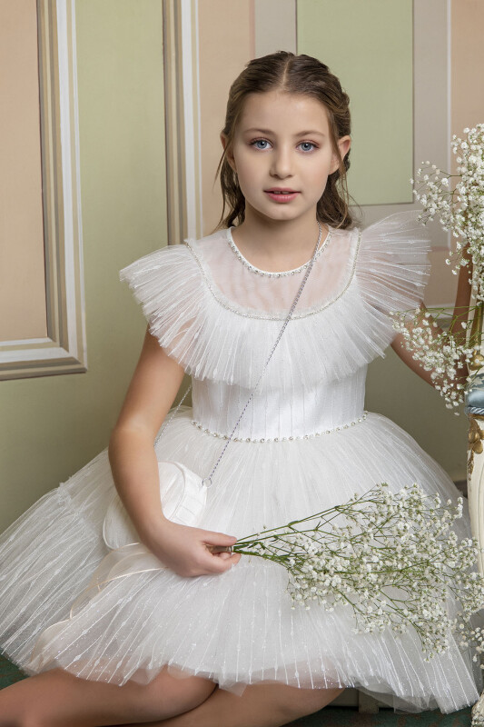 Ecru Tutu Dress for Girls 4-8 AGE 33324PR - 2