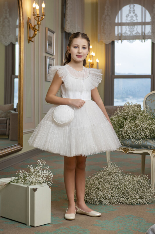 Ecru Tutu Dress for Girls 4-8 AGE 33324PR - 3